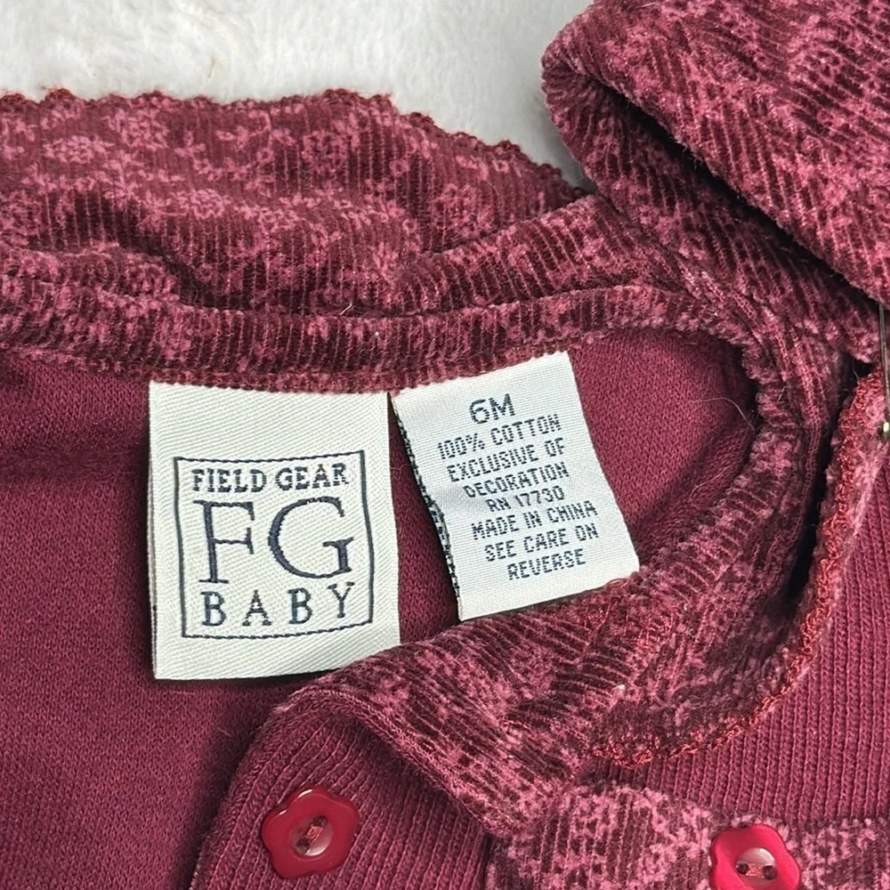 Field gear baby outfit corduroy, red beat floral print cotton with hat 6 6m girl